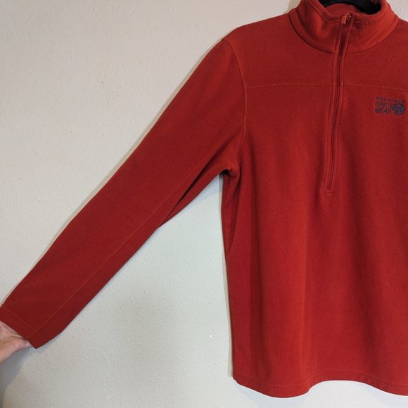 Mountain Hardwear Lightweight Quarter Zip Fleece Mens Size S Red - Picture 5 of 13